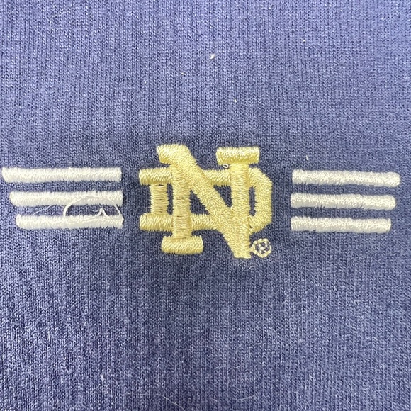 Note Dame 1/4 Zip Sweater Size 2XL Embroidered Logos Champion Brand Blue - Picture 2 of 11